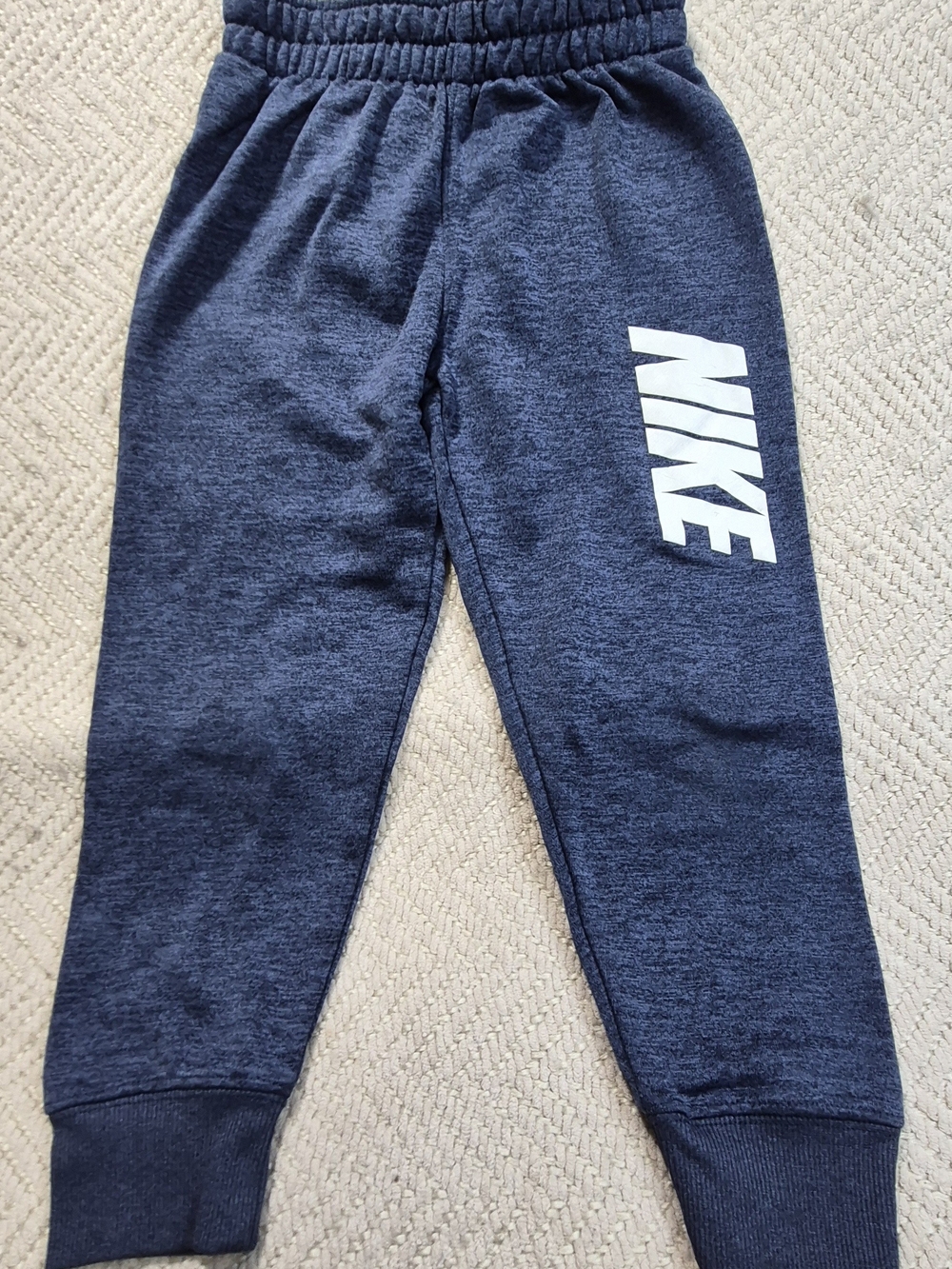 Nike Kids Navy Heather Jogger Sweatpants with White Logo